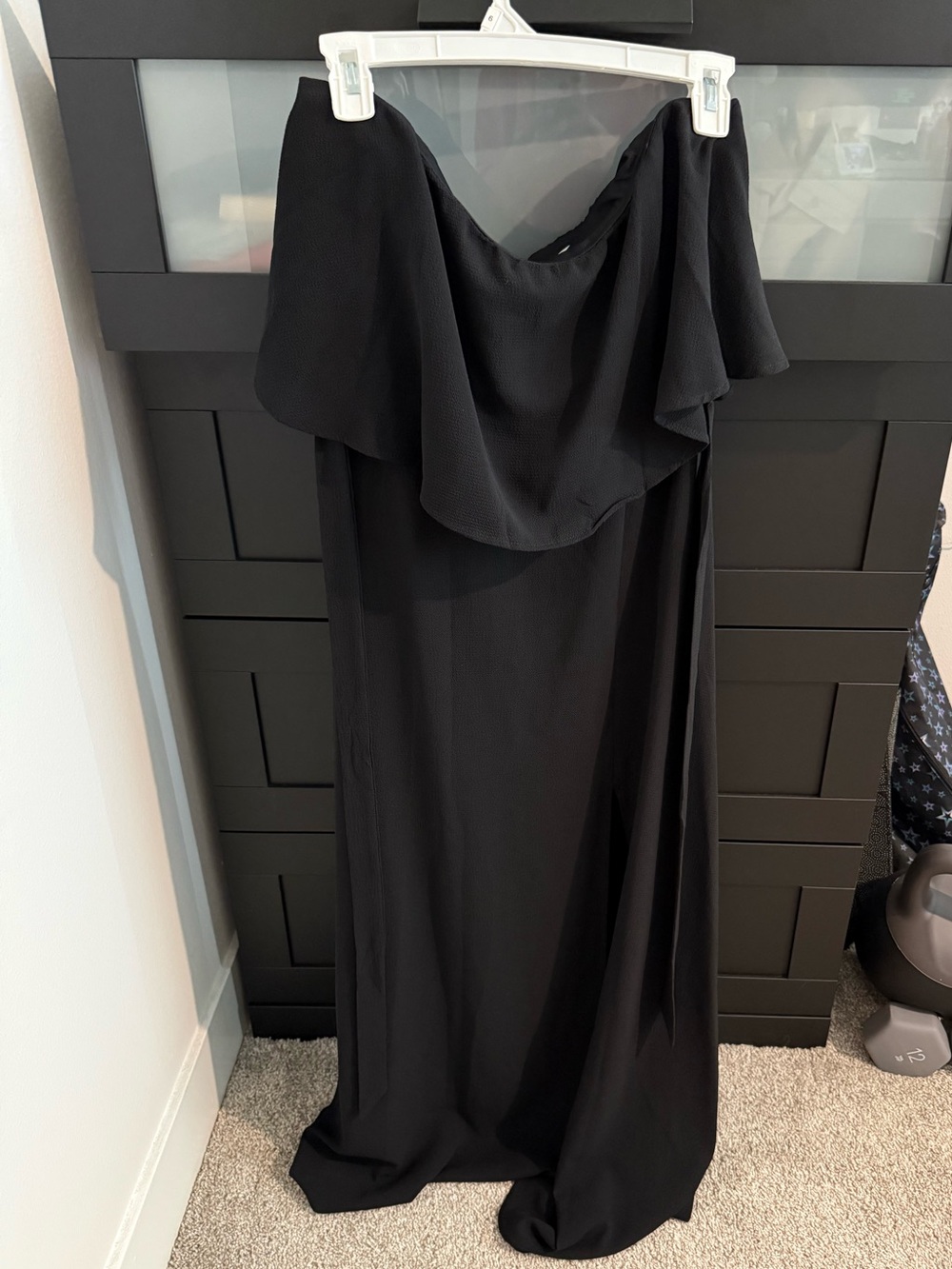 Black strapless dress